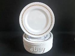 Serve 16 Royal Albert White with gold gilt bone china dinner service, 95pcs, MINT