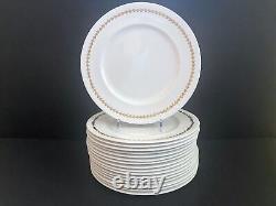 Serve 16 Royal Albert White with gold gilt bone china dinner service, 95pcs, MINT