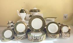 Serve 8+Wedgwood Florentine Green dinnerware and coffee tea service, W4170,68pcs