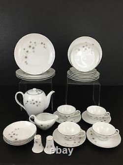 Service for 4, CREATIVE fine china #1014 dinnerware set Japan 1960's Starburst