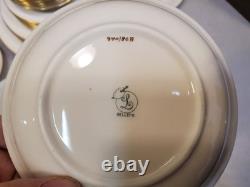 Service for 6 Lenox American Belleek Parian Ware Dinnerware, 86B Ivory Gold Rim