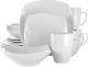 Service for Four 16 Piece Porcelain Dinnerware Set, White-Square 1