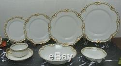 Service for One 8 Pieces Haviland Limoges Schleiger 98 Clover Leaf Dinnerware