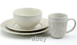 Set Dinnerware 16 Pcs Dishes Dinner Plate Bowl Mug Vintage Modern Classic New