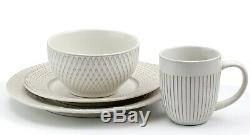 Set Dinnerware 16 Pcs Dishes Plate Mug Vintage Classic Modern Service White New
