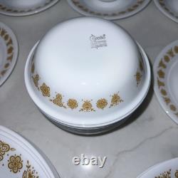 Set For 8 Vintage CORELLE By CORNING BUTTERFLY GOLD Dinnerware Set 40 Pieces