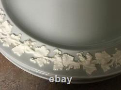 Set Of 4 Wedgwood Queen's Ware Embossed Grey & White Dinner Plates