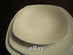 Set Of12 White Porcelain Heavy Square Dinnerware Plates By Home Essentials