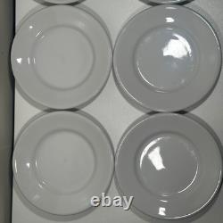 Set of 10 Saturnia White Porcelain Dinner Plates Durable 6.5 Made In Italy