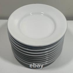 Set of 10 Saturnia White Porcelain Dinner Plates Durable 6.5 Made In Italy