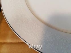 Set of 45 NOS Sango Carlton Plymouth #303 Dinnerware, White Floral Scrolls Japan