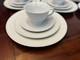 Set of 5, 20 Piece Claremont by Gibson White Place Settings Dinner, Salad, Cup