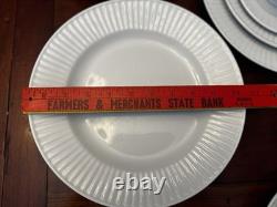 Set of 5, 20 Piece Claremont by Gibson White Place Settings Dinner, Salad, Cup