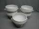 Set of 5 Apilco White French Porcelain Lion Head Soup Bowls