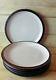 Set of 6 Edith Heath Ceramics BROWN AND WHITE Dinner Plates