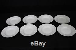 Set of 8 Apilco White Porcelain EDWARDIAN WINDOWS 9 Rim Soup Bowls, France
