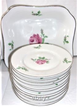 Set of 81-Pc Hutschenreuther Pink Rose Bone China Dinnerware for 12, Germany