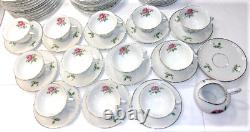 Set of 81-Pc Hutschenreuther Pink Rose Bone China Dinnerware for 12, Germany