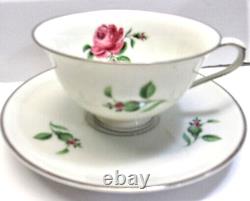 Set of 81-Pc Hutschenreuther Pink Rose Bone China Dinnerware for 12, Germany