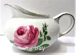 Set of 81-Pc Hutschenreuther Pink Rose Bone China Dinnerware for 12, Germany