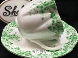 Shelley Dainty Green Daisy 053 Cup And Saucer Green Trim