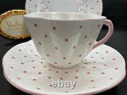 Shelley Dainty Pink Polka Dots Cup, Saucer And 6 1/2 Plate # 13748/p