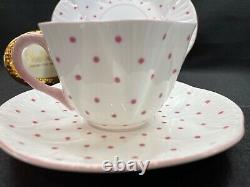 Shelley Dainty Pink Polka Dots Cup, Saucer And 6 1/2 Plate # 13748/p