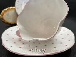 Shelley Dainty Pink Polka Dots Cup, Saucer And 6 1/2 Plate # 13748/p