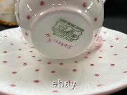 Shelley Dainty Pink Polka Dots Cup, Saucer And 6 1/2 Plate # 13748/p