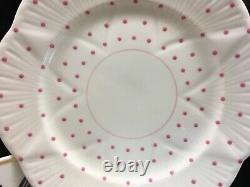 Shelley Dainty Pink Polka Dots Cup, Saucer And 8 Plate # 13748/p