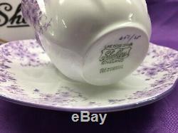 Shelley Dainty Purple Daisy 051/35 Cup And Saucer Purple Trim Very Rare
