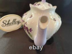 Shelley Dainty Shape Violets Large Teapot Mauve Trim # 13821 Wow