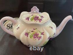 Shelley Dainty Shape Violets Large Teapot Mauve Trim # 13821 Wow