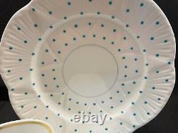 Shelley Dainty Turquoise Polka Dots Cup, Saucer & Plate #13748/t Wow