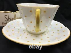 Shelley Dainty Yellow Polka Dots Cup And Saucer Wow