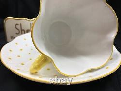 Shelley Dainty Yellow Polka Dots Cup And Saucer Wow