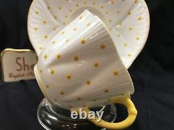 Shelley Dainty Yellow Polka Dots Cup And Saucer Wow