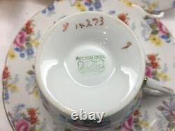 Shelley Georigan Chintz Ripon Shape Footed Cup, Saucer & Plate 14273 Gold Trim