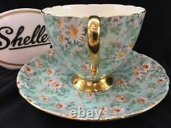 Shelley Marguerite Chintz Ripon Shape Cup And Saucer #13694 Gold Trim