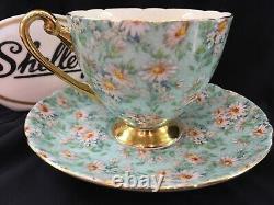 Shelley Marguerite Chintz Ripon Shape Cup And Saucer #13694 Gold Trim