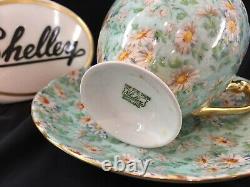 Shelley Marguerite Chintz Ripon Shape Cup And Saucer #13694 Gold Trim