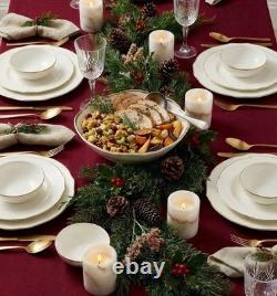 Shine Spring White with Gold Rim 20 Pc Dinnerware Set, Service For 4