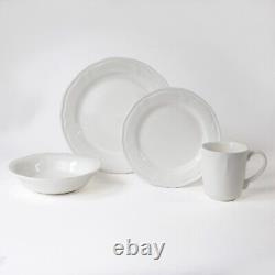 Siena 16 piece Stoneware Dinnerware Set White by Euro Ceramica