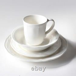Siena 16 piece Stoneware Dinnerware Set White by Euro Ceramica
