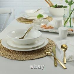 Siena 16 piece Stoneware Dinnerware Set White by Euro Ceramica