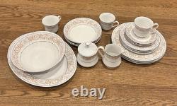Silverie Fine China Set Vintage SIV8 Pattern 18 Piece Pastel Floral Scroll