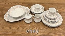 Silverie Fine China Set Vintage SIV8 Pattern 18 Piece Pastel Floral Scroll