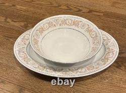Silverie Fine China Set Vintage SIV8 Pattern 18 Piece Pastel Floral Scroll