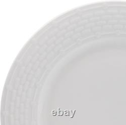 Sonya White 24-Piece Dinnerware Set for 8 Elegant Plates & Bowls