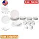 Sophisticated and Versatile White Porcelain Dinnerware Set 45 Piece Set